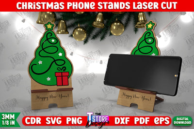 Christmas Phone Stand | Smartphone Table Stand | Phone Holder | Christmas Gift Idea | CNC File SVG The T Store Design 