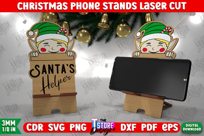 Christmas Phone Stand | Smartphone Table Stand | Phone Holder | Christmas Gift Idea | CNC File SVG The T Store Design 