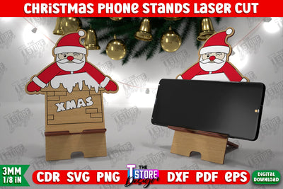 Christmas Phone Stand | Smartphone Table Stand | Phone Holder | Christmas Gift Idea | CNC File SVG The T Store Design 