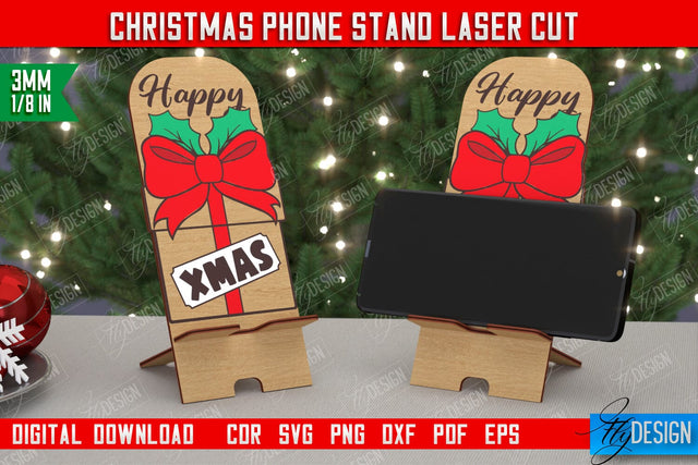 Christmas Phone Stand | Smartphone Table Stand | Phone Holder | Gift Idea | CNC File SVG Fly Design 