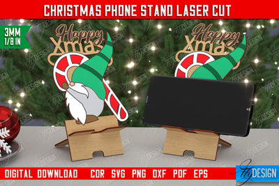 Christmas Phone Stand | Smartphone Table Stand | Phone Holder | Gift Idea | CNC File SVG Fly Design 
