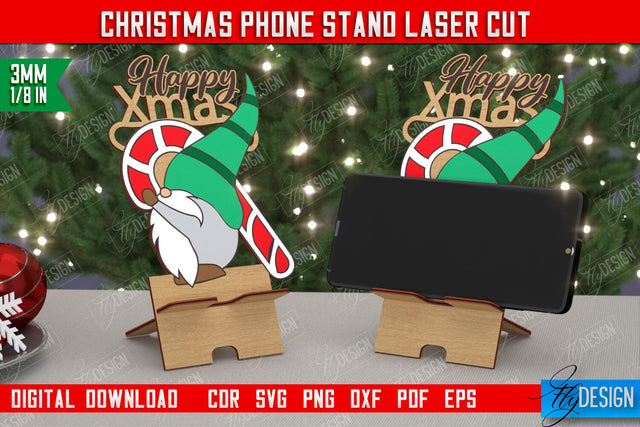 Christmas Phone Stand | Smartphone Table Stand | Phone Holder | Gift Idea | CNC File SVG Fly Design 