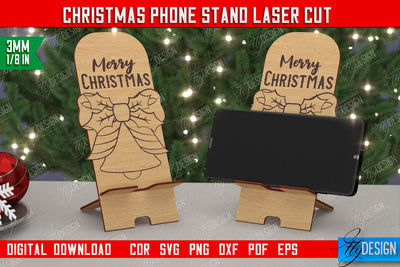 Christmas Phone Stand | Smartphone Table Stand | Phone Holder | Gift Idea | CNC File SVG Fly Design 