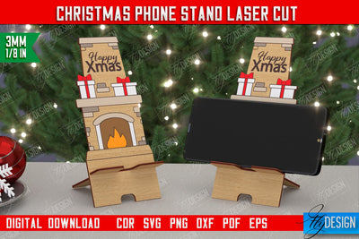 Christmas Phone Stand | Smartphone Table Stand | Phone Holder | Gift Idea | CNC File SVG Fly Design 