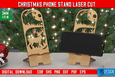 Christmas Phone Stand | Smartphone Table Stand | Phone Holder | Gift Idea | CNC File SVG Fly Design 