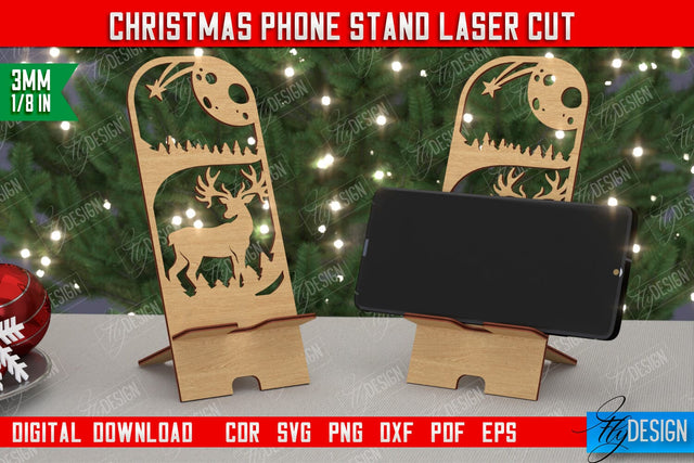 Christmas Phone Stand | Smartphone Table Stand | Phone Holder | Gift Idea | CNC File SVG Fly Design 