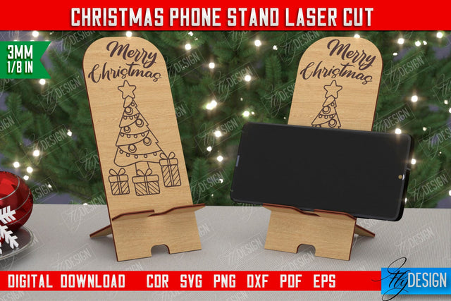 Christmas Phone Stand | Smartphone Table Stand | Phone Holder | Gift Idea | CNC File SVG Fly Design 