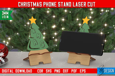 Christmas Phone Stand | Smartphone Table Stand | Phone Holder | Gift Idea | CNC File SVG Fly Design 