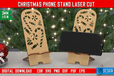 Christmas Phone Stand | Smartphone Table Stand | Phone Holder | Gift Idea | CNC File SVG Fly Design 