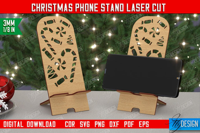 Christmas Phone Stand | Smartphone Table Stand | Phone Holder | Gift Idea | CNC File SVG Fly Design 