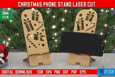 Christmas Phone Stand | Smartphone Table Stand | Phone Holder | Gift Idea | CNC File SVG Fly Design 