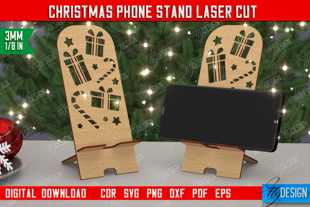 Christmas Phone Stand | Smartphone Table Stand | Phone Holder | Gift Idea | CNC File SVG Fly Design 