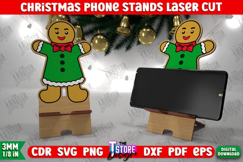 Christmas Phone Stands Bundle | Smartphone Table Stand | Phone Holder | Christmas Gift Idea | CNC Files SVG The T Store Design 