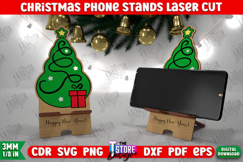Christmas Phone Stands Bundle | Smartphone Table Stand | Phone Holder | Christmas Gift Idea | CNC Files SVG The T Store Design 