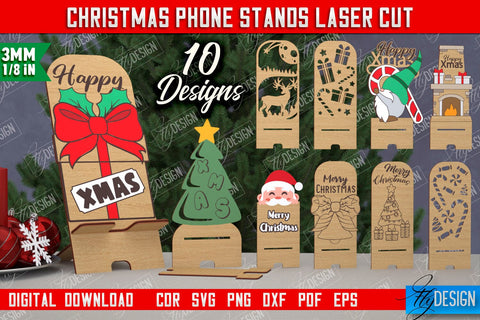Christmas Phone Stands Bundle | Smartphone Table Stand | Phone Holder | Gift Idea | CNC Files SVG Fly Design 