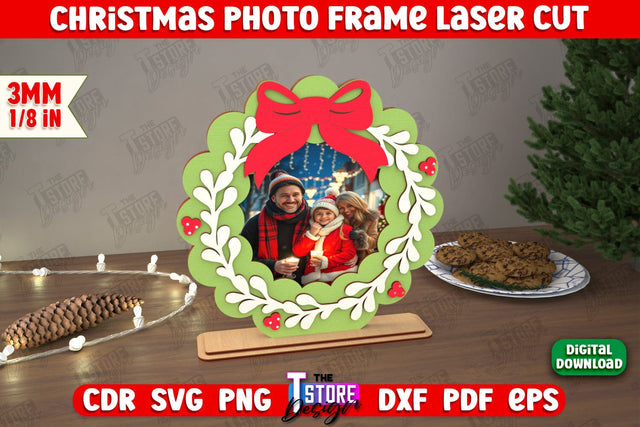 Christmas Photo Frame | Holiday Decorations | Home Decor | Gift Idea | CNC File SVG The T Store Design 