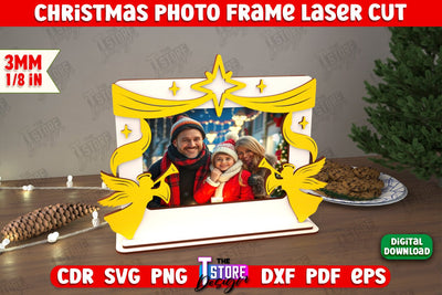 Christmas Photo Frame | Holiday Decorations | Home Decor | Gift Idea | CNC File SVG The T Store Design 