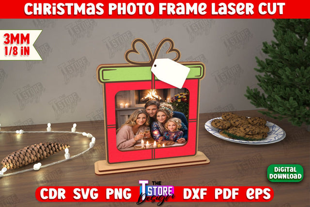 Christmas Photo Frame | Holiday Decorations | Home Decor | Gift Idea | CNC File SVG The T Store Design 