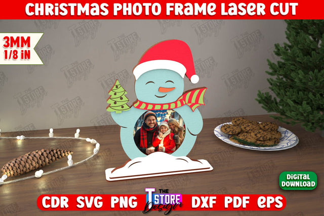 Christmas Photo Frame | Holiday Decorations | Home Decor | Gift Idea | CNC File SVG The T Store Design 