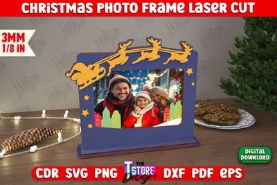 Christmas Photo Frame | Holiday Decorations | Home Decor | Gift Idea | CNC File SVG The T Store Design 