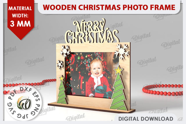 Christmas Photo Frame Laser Cut. Christmas Decoration SVG SVG Evgenyia Guschina 