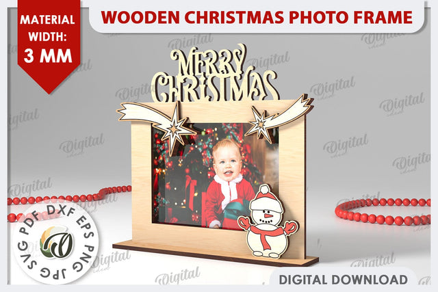 Christmas Photo Frame Laser Cut. Christmas Decoration SVG SVG Evgenyia Guschina 