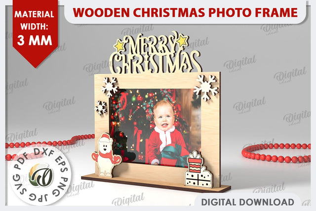 Christmas Photo Frame Laser Cut. Christmas Decoration SVG SVG Evgenyia Guschina 