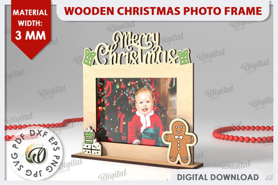 Christmas Photo Frame Laser Cut. Christmas Decoration SVG SVG Evgenyia Guschina 