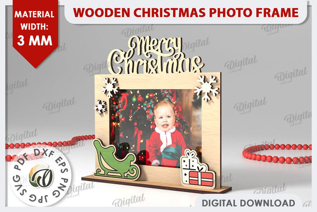Christmas Photo Frame Laser Cut. Christmas Decoration SVG SVG Evgenyia Guschina 