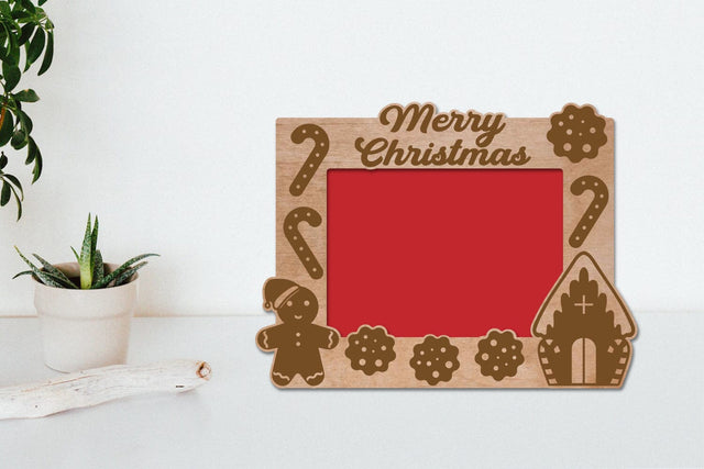 Christmas Photo Frame Laser Engraving, Gingerbread SVG zafrans studio 