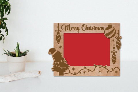 Christmas Photo Frame Laser Engraving SVG zafrans studio 