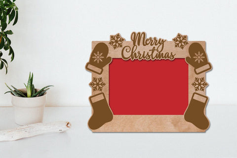 Christmas Photo Frame Laser Engraving SVG zafrans studio 