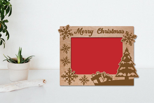 Christmas Photo Frame Laser Engraving SVG zafrans studio 