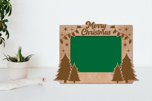 Christmas Photo Frame Laser Engraving SVG zafrans studio 