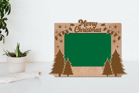 Christmas Photo Frame Laser Engraving SVG zafrans studio 