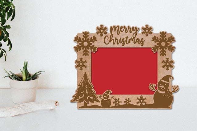 Christmas Photo Frame Laser Engraving SVG zafrans studio 