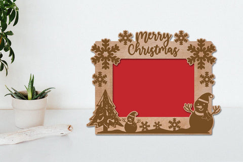 Christmas Photo Frame Laser Engraving SVG zafrans studio 