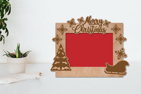 Christmas Photo Frame Laser Engraving SVG zafrans studio 
