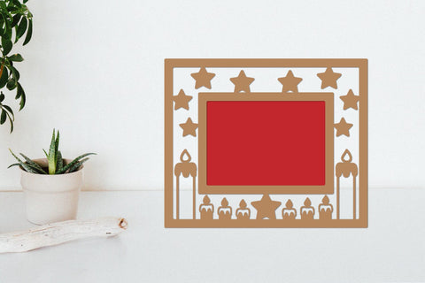 Christmas Photo Frame Lasercut SVG zafrans studio 