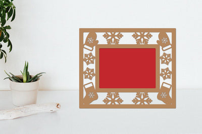 Christmas Photo Frame Lasercut, Winter Photo Frame SVG zafrans studio 