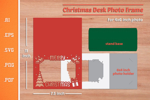 Christmas Photo Frame - Paper Cut SVG 2 SVG Slim Studio 
