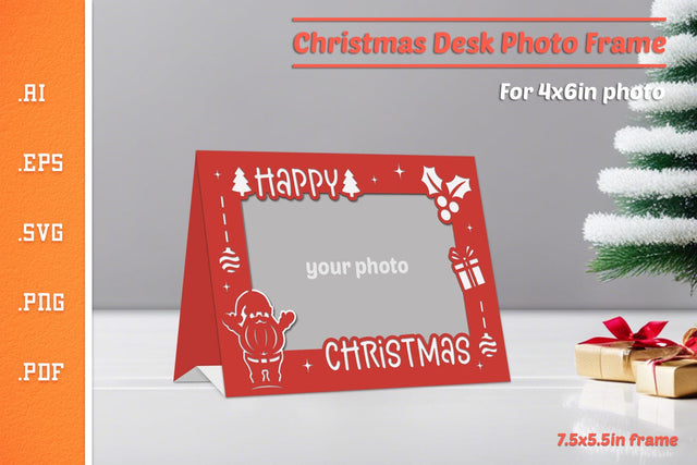 Christmas Photo Frame - Paper Cut SVG 9 SVG Slim Studio 