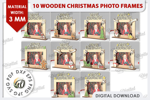 Christmas Photo Frames LaserCut Bundle. Christmas Frames SVG SVG Evgenyia Guschina 