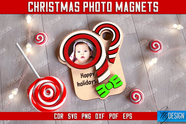 Christmas Photo Magnet | Personalized Photo Magnets | Gift Idea | CNC File SVG Fly Design 