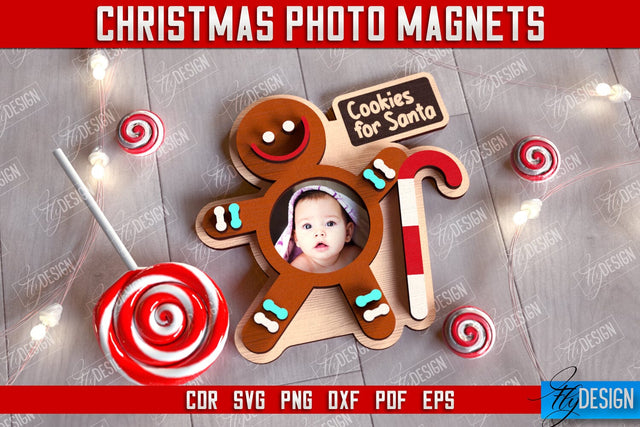 Christmas Photo Magnet | Personalized Photo Magnets | Gift Idea | CNC File SVG Fly Design 