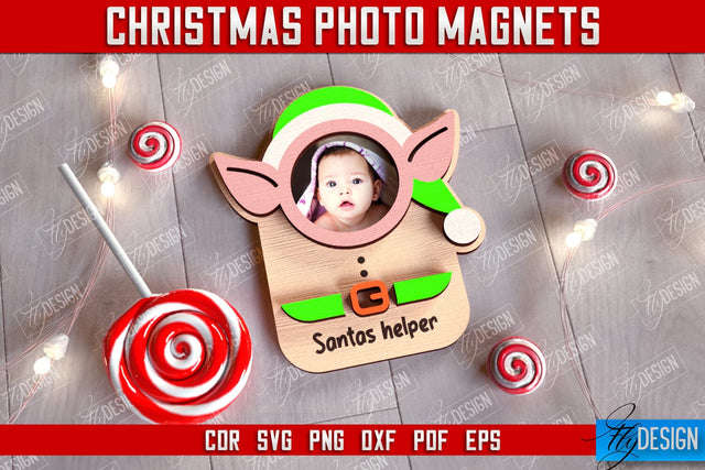 Christmas Photo Magnet | Personalized Photo Magnets | Gift Idea | CNC File SVG Fly Design 