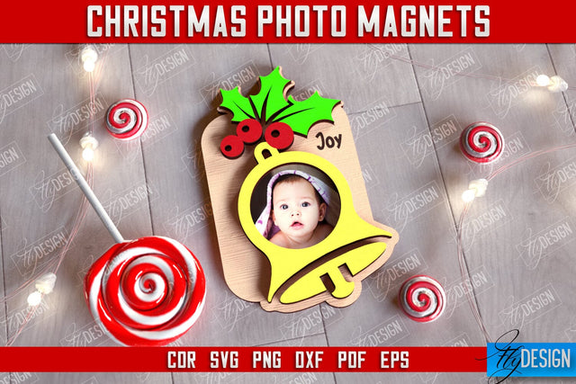 Christmas Photo Magnet | Personalized Photo Magnets | Gift Idea | CNC File SVG Fly Design 