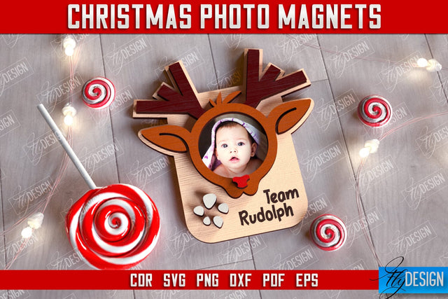 Christmas Photo Magnet | Personalized Photo Magnets | Gift Idea | CNC File SVG Fly Design 