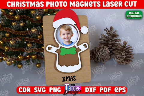 Christmas Photo Magnets Bundle | Personalized Photo Magnets | Gift Idea | Holiday | CNC Files SVG The T Store Design 