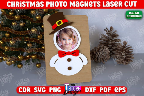 Christmas Photo Magnets Bundle | Personalized Photo Magnets | Gift Idea | Holiday | CNC Files SVG The T Store Design 